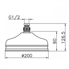 HUBER Shower Верхний душ D210 мм Easy Clean без держателя, цвет хром