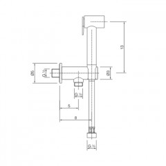 CISAL Shower Гигиенический душ со шлангом 120 см,вывод с держателем, цвет золото