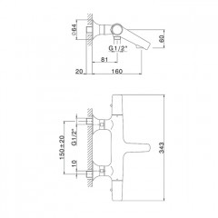 CISAL Vita Термостатический смеситель для ванны, цвет хром