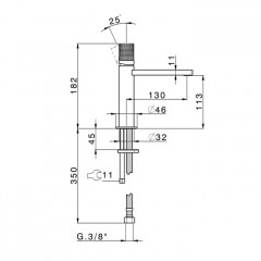 CISAL X32 Смеситель для раковины, цвет Brushed Stainless Steel