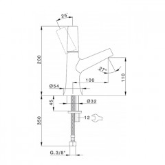 CISAL Vita Смеситель однорычажный для раковины 1 отверстие без донного клапана, цвет хром