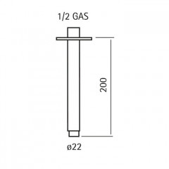 CISAL XION Держатель верхнего душа 200 мм., потолочный монтаж, нерж сталь