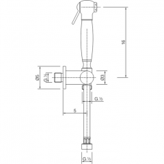 CISAL Shower Гигиенический душ со шлангом 120 см,вывод с держателем и запорный вентиль, цвет хром