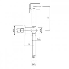 CISAL Shower Гигиенический душ со шлангом 120 см,вывод с держателем, цвет золото