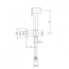 CISAL Shower Гигиенический душ со шлангом 120 см,вывод с держателем, цвет хром