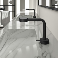 CISAL Slim Смеситель однорычажный для раковины на 1 отверстие с донным клапаном, цвет черный матовый (акция на товар из наличия)