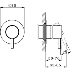 CISAL Встраиваемая часть однорычажного смесителя для душа