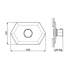 CISAL Cherie Внешняя часть встраиваемого термостатического смесителя для душа, цвет Oro Rosa