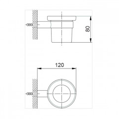 CISAL System Стакан подвесной, цвет матовое стекло/черный матовый