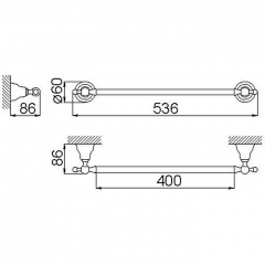 HUBER Croisette Полотенцедержатель 40 см, цвет никель матовый