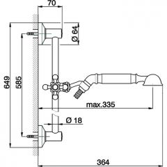 CISAL Arcana Toscana Душевой гарнитур:ручная лейка,шланг 150 см,штанга 60 см, цвет бронза