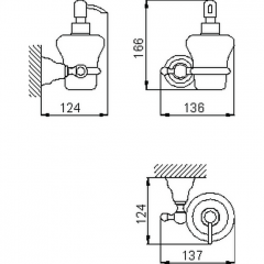 HUBER Croisette Дозатор подвесной, цвет золото/керамика