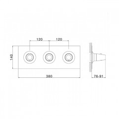 CISAL Vita Смеситель термостатический горизонтальный встраиваемый для душа 2-х функциональный (без встраиваемой части ZA01R200), цвет хром