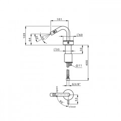 CISAL Slim Смеситель для биде на 1 отв, цвет черный матовый