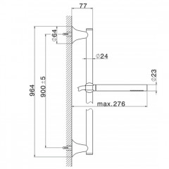 CISAL Vita Душевой гарнитур штанга L=964мм, шланг и ручной душ 1 режим, цвет хром