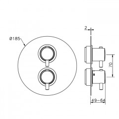 CISAL Less New Внешняя часть встраиваемого термостатического смесителя для душа на 1 источник, цвет хром