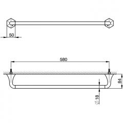 CISAL Cherie Полотенцедержатель 58 см, цвет хром