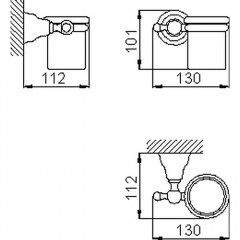 HUBER Croisette Мыльница подвесная, цвет бронза/керамика