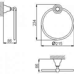 HUBER Croisette Полотенцедержатель - кольцо D215 мм, цвет никель матовый