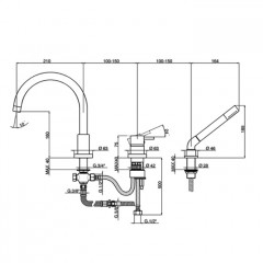 CISAL Less New Смеситель на борт ванны на 3 отв. с ручной лейкой, цвет хром