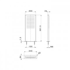 CISAL Zen Shower Верхний душ настенный 50х20х0,24 см, цвет полированная нержавеющая сталь