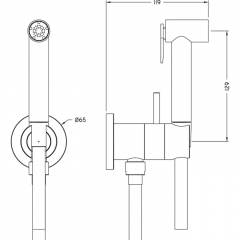 CISAL Shower Гигиенический душ со шлангом 120 см,вывод с держателем и встроенный прогрессивный картридж, цвет хром