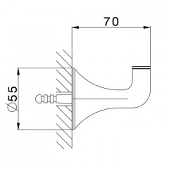 CISAL Vita Крючок,, черный матовый (акция на товар из наличия)