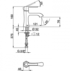CISAL Cherie Смеситель однорычажный для раковины на 1 отверстие без донного клапана, цвет розовое золото/черный
