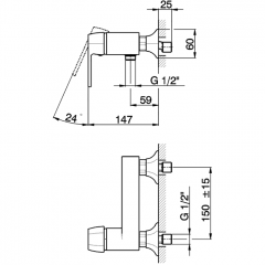 CISAL Cherie Смеситель для душа однорычажный, цвет розовое золото/черный