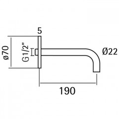 CISAL Xion Излив 190мм, цвет нержавеющая сталь AISI 304