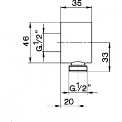 CISAL Shower Вывод из стены для душевого шланга, цвет хром