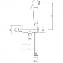 CISAL Shower Гигиенический душ со шлангом 120 см,вывод с держателем, цвет хром