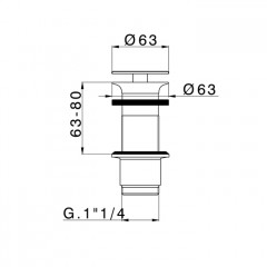 CISAL Донный клапан 1";1/4 для раковин без перелива, цвет Brushed Nickel