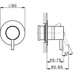 CISAL Less New Внешняя часть встраиваемого однорычажного смесителя для душа, цвет белый матовый