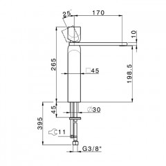 CISAL HI-RISE Смеситель для раковины на 1 отверстие, однорычажный, цвет хром