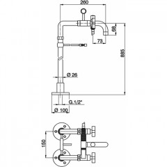 CISAL Barcelona Смеситель напольный для ванны с ручной лейкой, держателем, шлангом 150 см, цвет хром