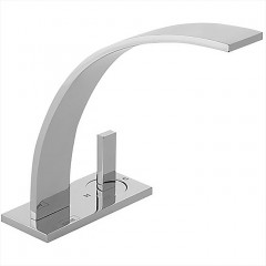 CISAL Wave Смеситель однорычажный для раковины на 2 отверстия без донного клапана, цвет хром