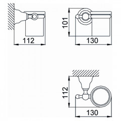 HUBER Croisette Стакан подвесной, цвет бронза/керамика