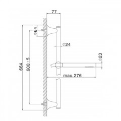 CISAL Vita Душевой гарнитур штанга L=664мм, шланг и ручной душ 1 режим, цвет хром