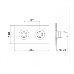 CISAL Vita Смеситель встраиваемый для душа на 2 выхода (без встраиваемой части ZA019140), цвет хром