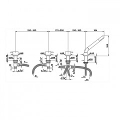 CISAL Less New Смеситель на борт ванны на 4 отв ,с ручным душем, цвет хром