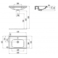 CREAVIT Раковина EK065 мебельная (45*65см)