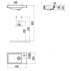 CREAVIT Раковина TP025 мебельная (25*45 см)