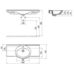 CREAVIT Раковина мебельная/подвесная (105см) ET205.00000