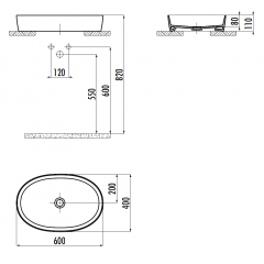 CREAVIT Раковина мебельная LP160 (60см)