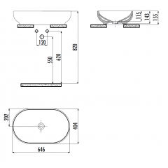 CREAVIT Раковина MN165 мебельная (40*65см)