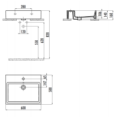 CREAVIT Раковина NX260 мебельная (50*60 см)