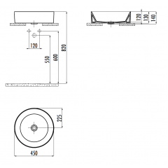 CREAVIT Раковина (45 см) АНТРАЦИТ NC045-00AM00E-0000