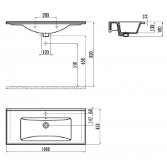 CREAVIT Раковина SU100.F меб.(45*100 см) КАПУЧИНО