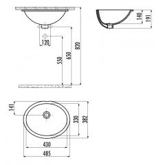 CREAVIТ Раковина TP211 мебельная (33*43)